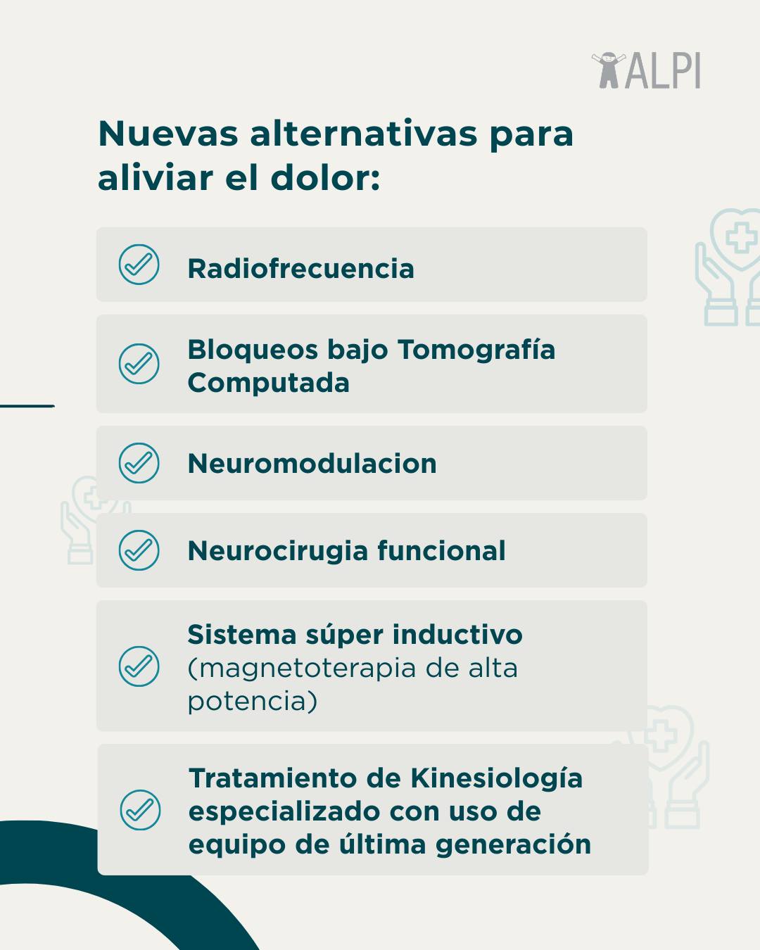 💙 El dolor no tiene por qué ser parte de tu rutina.
En ALPI incorporamos nuevas prestaciones en Medicina del Dolor, con tratamientos avanzados y un abordaje integral para mejorar tu calidad de vida.
Deslizá el carrusel y conocé las opciones disponibles.
Más información:
📍 Soler 3945, CABA
📞 (011) 4839-7700 / whatsapp 113-332-9926�
📧 turnos@alpi.org.ar
#ALPI #MedicinaDelDolor #Neuromodulación #DolorCrónico #Salud #Rehabilitación