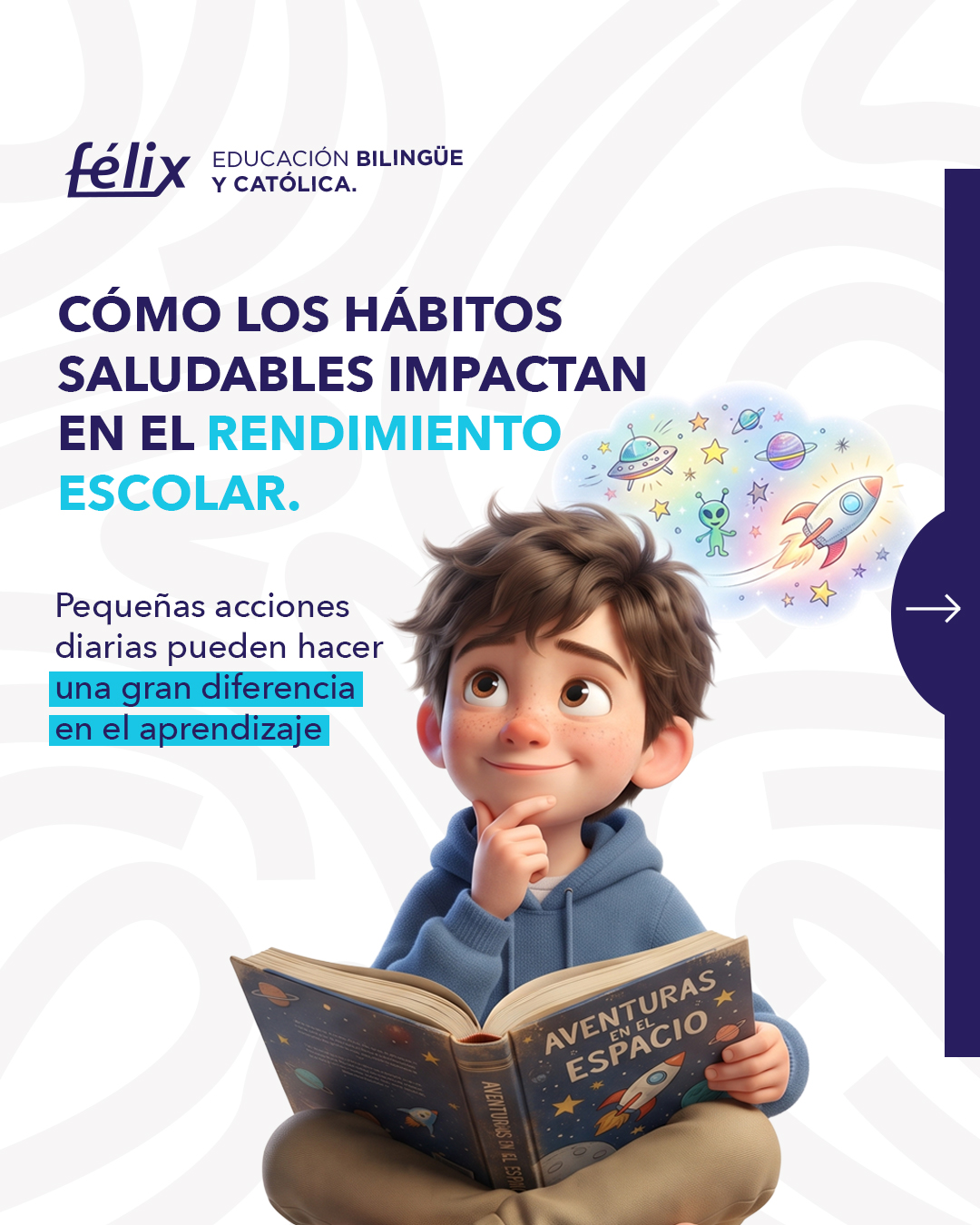 El aprendizaje no solo ocurre en el salón de clases ✨ Pequeños cambios en la rutina pueden ayudarles a sentirse con más energía, concentración y confianza para enfrentar nuevos retos cada día.
#ColegioFelix #ExcelenciaAcademica #EducacionCatolica
