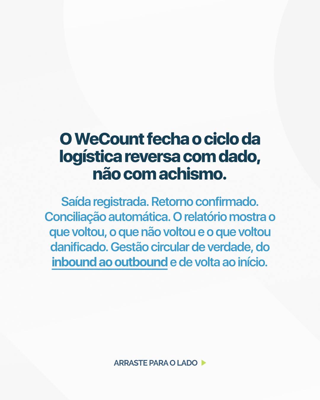 Sua embalagem retornável sempre volta, ou só às vezes?
Pallet, container, tambor, rack: cada unidade que sai sem rastreio é capital circulando fora da sua empresa sem data de retorno. E o custo não aparece numa única linha do balanço, ele se dissolve em reposições, perdas e controles que nunca fecham.
Rastreabilidade via QR Code muda essa equação. Saída registrada. Retorno confirmado. Estado de conservação documentado. A conciliação acontece automaticamente, sem depender de alguém ligando para o cliente perguntando onde está o ativo.
A MooveChain e o @wecountapp fecham o ciclo da logística reversa com dado. Não com sorte.
Acesse o link na bio e fale com um especialista.
#LogísticaReversa #EmbalagensRetornáveis #AtivoLogístico #Rastreabilidade #WeCount #MooveChain #SupplyChain #GestãoCircular