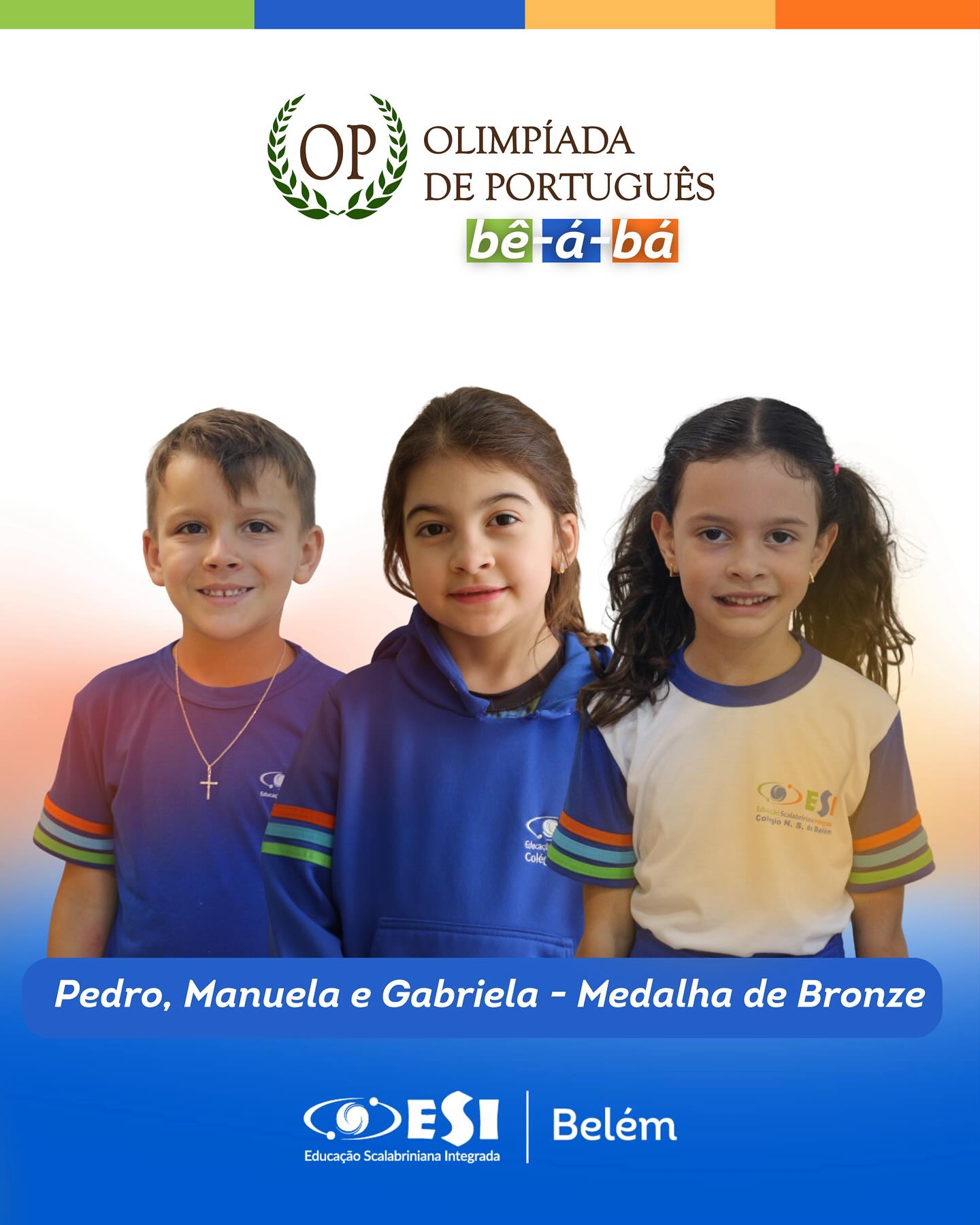 Nossos pequenos grandes talentos brilharam na Olimpíada de Português Bê-a-Bá!
Com dedicação e amor pelas palavras, os alunos dos Anos Iniciais conquistaram medalhas e encheram nossa escola de orgulho! 💙📚