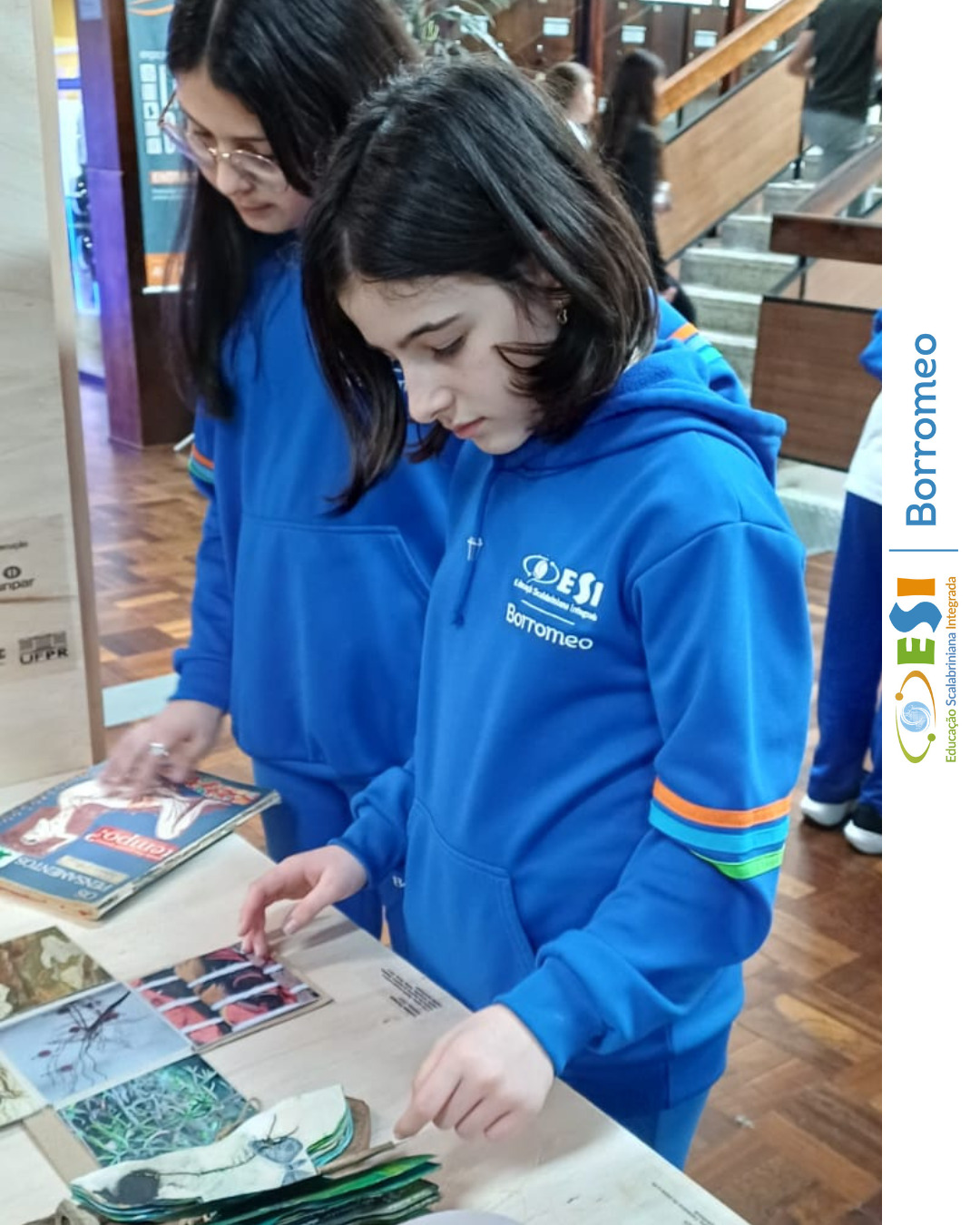 Os estudantes dos 6ºs anos, com a mediação da Professora Janice Camilotti, realizaram uma visita à exposição itinerante “Livros de Terra”, uma mostra artística convidativa para explorar livros-objetos por meio do toque e da curiosidade.
A exposição reúne obras em cerâmica, tecido, papel, pintura e recortes, criadas por artistas, estudantes e professores da rede pública. Organizada de forma coletiva, a curadoria propõe trajetos de leitura em quatro eixos: memória e ancestralidade, antropoceno e natureza, processos construtivos e transformações do lugar, além de diversidade e pertencimento.
Um momento rico em descobertas, sensibilidade e conexão com diferentes formas de expressão artística. 🎨🌿