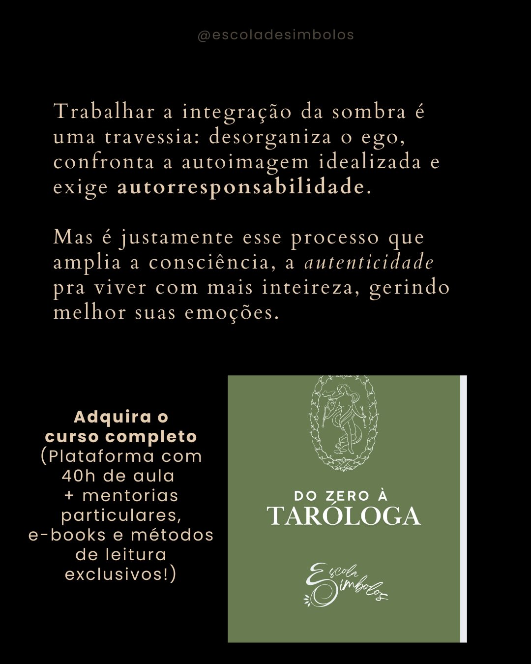 Você NÃO é seu eu idealizado. Também não é aquilo que disseram que você era.
Se aquilo que você não conhece sobre você te domina, você é conduzido pelo inconsciente e chama de destino inevitável os padrões que se repetem.
Eu te ajudo a interpretar a linguagem do inconsciente, a criar pontes entre aspectos que você julgava contraditórios e seus sonhos mais belos.
Isso é individuação. Link na bio.