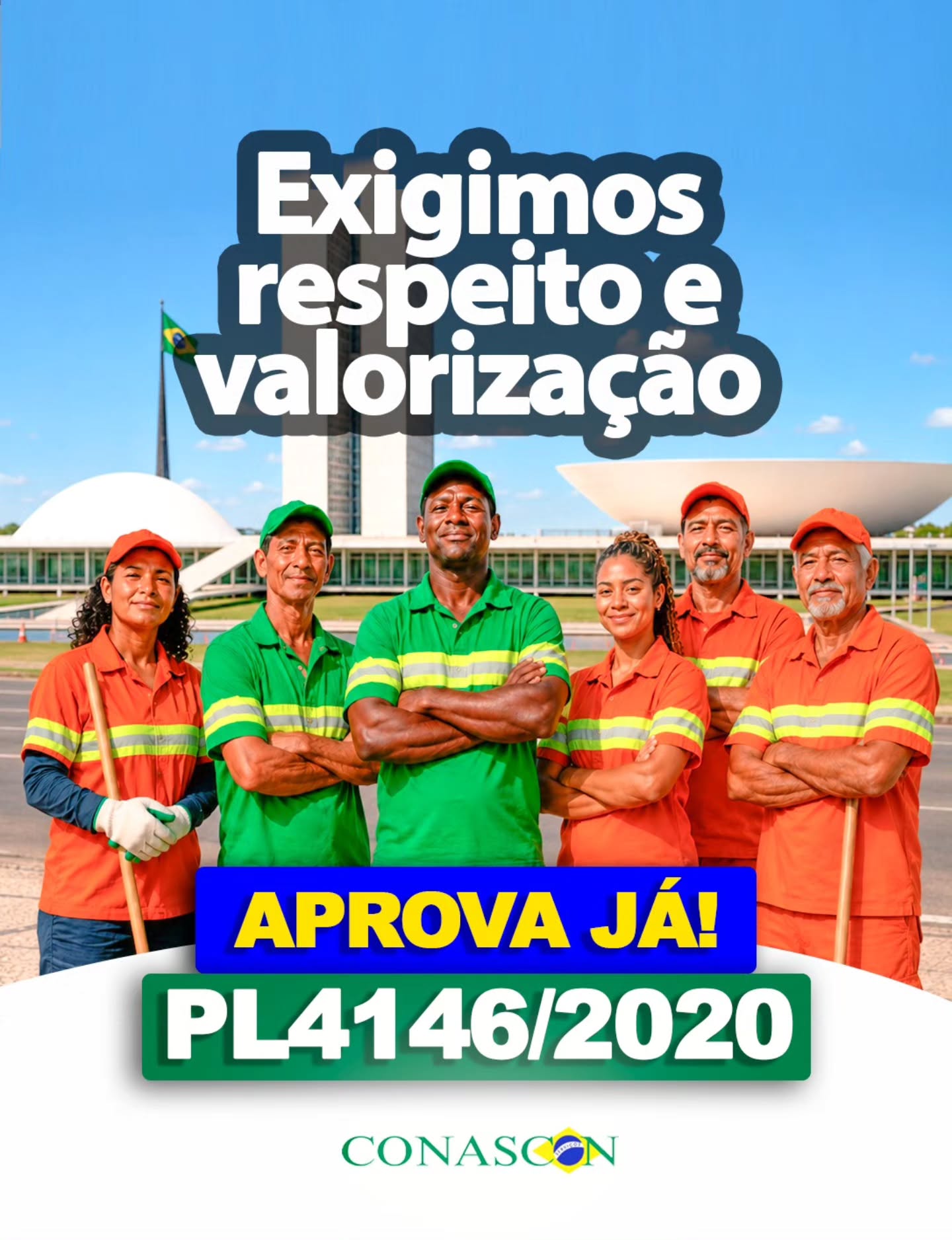 Acordamos com diversas manifestações em apoio ao PL 4146/2020 pelo Brasil. Uma reivindicação legítima que renova a energia de uma luta histórica por valorização, respeito e dignidade para os trabalhadores e trabalhadoras da limpeza urbana.
16 de maio é Dia do Gari. Uma data que representa o reconhecimento de uma categoria essencial, que todos os dias contribui para a saúde pública, a organização das cidades, a preservação ambiental e a qualidade de vida da população.
Os garis, coletores, varredores e demais profissionais que atuam na limpeza urbana exercem funções indispensáveis ao funcionamento do país. Mesmo assim, seguem enfrentando desafios que exigem respostas concretas do poder público, do Parlamento e da sociedade.
Por isso, reafirmamos nosso apoio ao PL 4146/2020. O projeto representa uma iniciativa fundamental para avançar no reconhecimento e na valorização desses trabalhadores, assegurando melhores condições de trabalho, mais proteção e respeito profissional.
O Senado Federal precisa colocar esse projeto de lei em pauta. A categoria não pode continuar aguardando indefinidamente por uma resposta institucional a uma reivindicação justa, legítima e necessária.
#diadogari #aprovapl4146 #viral #pisosalarial #conascon