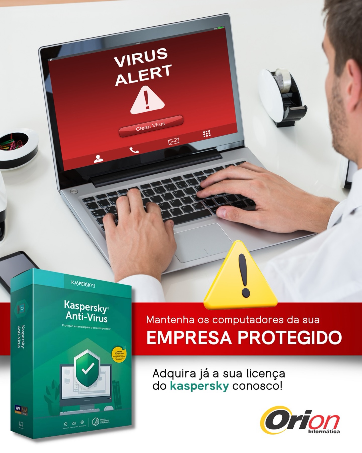 🛡️ Seu computador está realmente protegido?
Muitas empresas acreditam que um antivírus gratuito é suficiente, até o dia em que um ataque acontece. Vírus, ransomware, roubo de dados e invasões podem gerar prejuízos financeiros e comprometer informações importantes do seu negócio.
Com o Kaspersky, você conta com uma das soluções de segurança digital mais confiáveis do mercado, protegendo seus equipamentos, dados e operações contra ameaças cada vez mais sofisticadas.
Não espere um problema acontecer para agir. Invista em segurança, produtividade e tranquilidade.
🔒 Adquira sua licença Kaspersky com a Orion Informática e conte com suporte especializado para escolher a solução ideal para sua empresa.
📲 Entre em contato conosco e solicite um orçamento.
#OrionInformatica #Kaspersky #SegurancaDigital #Antivirus