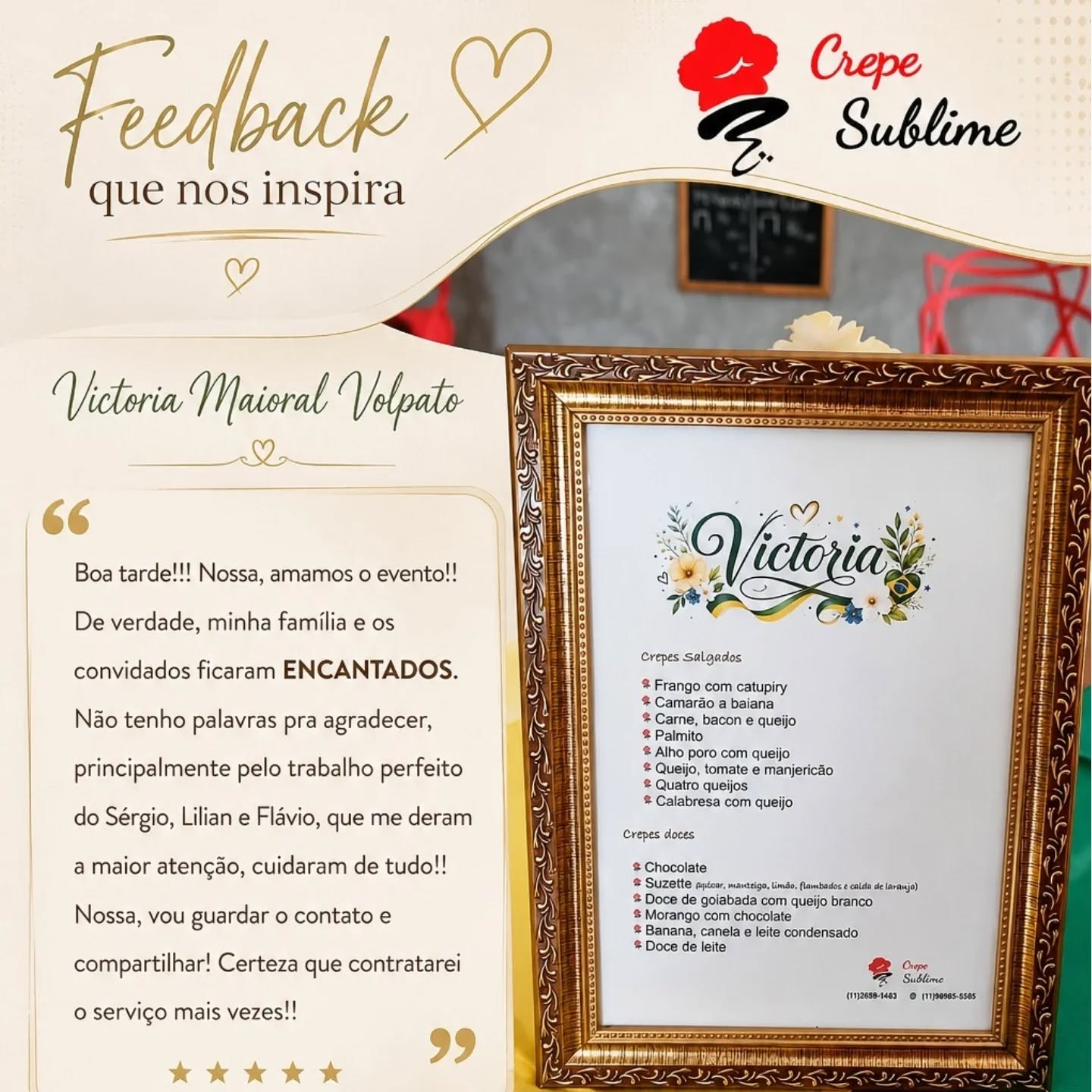 Planejando um evento mas não quer ter dor de cabeça com a cozinha?
Nosso buffet de crepe em domicílio é a solução completa para quem busca sofisticação e praticidade. Atendemos desde casamentos e festas de 15 anos até eventos corporativos, levando uma estrutura organizada, limpa e, claro, deliciosa.
Ofereça uma experiência gourmet aos seus convidados com o melhor custo-benefício da região.
#crepe #buffetdecrepe #crepefrances #festas #eventoscorporativos