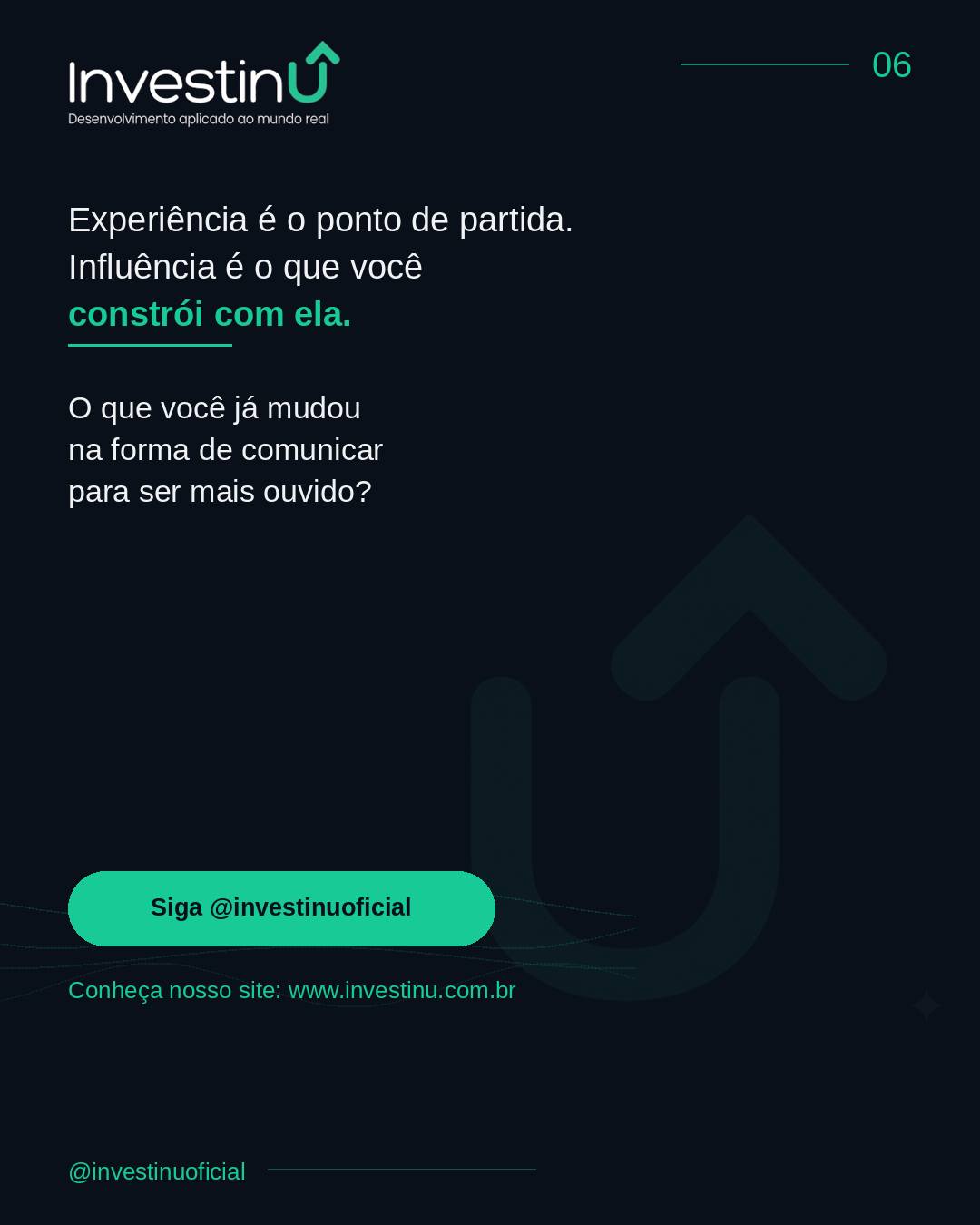 Ser o mais experiente da sala não garante ser o mais ouvido.Influência real tem menos a ver com quem você é e mais com como você opera nas relações e nas conversas.Isso é desconfortável de aceitar para quem investiu anos construindo competência técnica.Mas é exatamente o que separa quem tem boas ideias de quem consegue implementá-las.#Investinu #Lideranca #Comunicacao #Carreira #InteligenciaEmocional #DesenvolvimentoProfissional